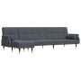 Sofá cama en forma de L terciopelo gris oscuro 271x140x70 cm de vidaXL, Sofás - Ref: Foro24-3157222, Precio: 468,52 €, Descue...