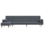 Sofá cama en forma de L terciopelo gris oscuro 271x140x70 cm de vidaXL, Sofás - Ref: Foro24-3157222, Precio: 468,52 €, Descue...