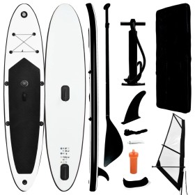 Tabla de paddle surf inflable con vela negro y blanco de vidaXL, Paddleboards - Ref: Foro24-92736, Precio: 531,31 €, Descuent...