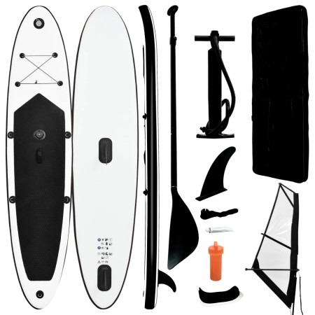 Tabla de paddle surf inflable con vela negro y blanco de vidaXL, Paddleboards - Ref: Foro24-92736, Precio: 531,31 €, Descuent...