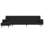 Sofá cama en forma de L terciopelo negro 271x140x70 cm de vidaXL, Sofás - Ref: Foro24-3157224, Precio: 480,59 €, Descuento: %
