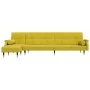Sofá cama en forma de L terciopelo amarillo 271x140x70 cm de vidaXL, Sofás - Ref: Foro24-3157225, Precio: 471,97 €, Descuento: %
