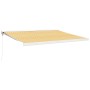 Toldo retráctil aluminio y tela amarillo y blanco 4x3 m en Toldos | Comprar online en Foru.es