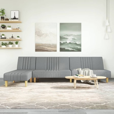 Sofá cama en forma de L tela gris claro 255x140x70 cm de vidaXL, Sofás - Ref: Foro24-3157235, Precio: 371,39 €, Descuento: %