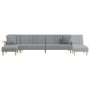 Sofá cama en forma de L tela gris claro 279x140x70 cm de vidaXL, Sofás - Ref: Foro24-3157238, Precio: 446,61 €, Descuento: %