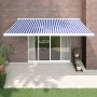 Toldo retráctil aluminio y tela azul y blanco 4x3 m en Toldos | Comprar online en Foru.es
