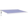 Toldo retráctil aluminio y tela azul y blanco 4x3 m en Toldos | Comprar online en Foru.es
