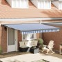 Toldo retráctil aluminio y tela azul y blanco 4x3 m en Toldos | Comprar online en Foru.es