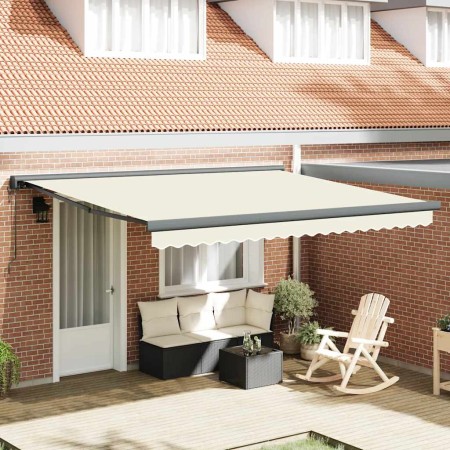 Toldo retráctil aluminio y tela color crema 4x3 m en Toldos | Comprar online en Foru.es