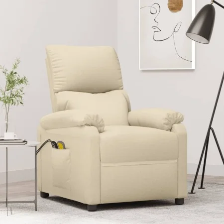 Elektrischer Massagesessel aus cremefarbenem Stoff von vidaXL, Elektrische Massagesessel - Ref: Foro24-3073826, Preis: 243,98...