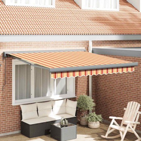 Toldo retráctil aluminio y tela amarillo y blanco 3,5x2,5 m en Toldos | Comprar online en Foru.es