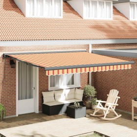 Toldo retráctil aluminio y tela amarillo y blanco 4,5x3 m en Toldos | Comprar online en Foru.es