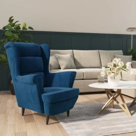 Sillón de terciopelo azul de vidaXL, Sillones - Ref: Foro24-324058, Precio: 204,80 €, Descuento: %