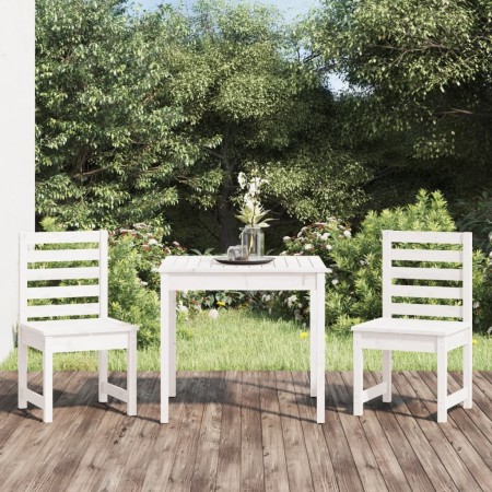 Mesa y sillas de jardín 3 piezas madera maciza de pino blanco en Conjuntos de jardín | Comprar online en Foru.es