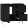 Armario de baño madera contrachapada negro 65x33x60 cm de vidaXL, Tocadores de baño - Ref: Foro24-831605, Precio: 65,73 €, De...