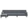 Sofá cama en forma de L terciopelo gris oscuro 260x140x70 cm de vidaXL, Sofás - Ref: Foro24-3157243, Precio: 420,02 €, Descue...