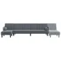 Sofá cama en forma de L terciopelo gris oscuro 260x140x70 cm de vidaXL, Sofás - Ref: Foro24-3157243, Precio: 420,02 €, Descue...