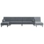 Sofá cama en forma de L terciopelo gris oscuro 260x140x70 cm de vidaXL, Sofás - Ref: Foro24-3157243, Precio: 474,76 €, Descue...