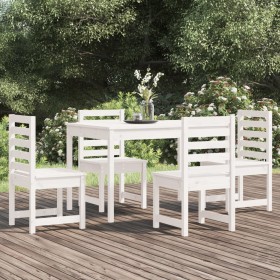 Juego de comedor de jardín 5 piezas madera maciza pino blanco en Conjuntos de jardín | Comprar online en Foru.es