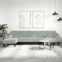 Sofá cama en forma de L terciopelo gris claro 260x140x70 cm de vidaXL, Sofás - Ref: Foro24-3157242, Precio: 412,62 €, Descuen...
