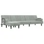 Sofá cama en forma de L terciopelo gris claro 260x140x70 cm de vidaXL, Sofás - Ref: Foro24-3157242, Precio: 412,62 €, Descuen...