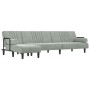 Sofá cama en forma de L terciopelo gris claro 260x140x70 cm de vidaXL, Sofás - Ref: Foro24-3157242, Precio: 413,31 €, Descuen...