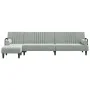 Sofá cama en forma de L terciopelo gris claro 260x140x70 cm de vidaXL, Sofás - Ref: Foro24-3157242, Precio: 412,62 €, Descuen...