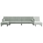 Sofá cama en forma de L terciopelo gris claro 260x140x70 cm de vidaXL, Sofás - Ref: Foro24-3157242, Precio: 413,31 €, Descuen...