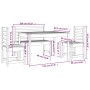 Juego de comedor de jardín 4 piezas madera maciza pino blanco en Conjuntos de jardín | Comprar online en Foru.es