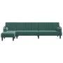 Sofá cama en forma de L terciopelo verde oscuro 260x140x70 cm de vidaXL, Sofás - Ref: Foro24-3157244, Precio: 414,91 €, Descu...