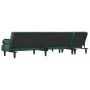 Sofá cama en forma de L terciopelo verde oscuro 260x140x70 cm de vidaXL, Sofás - Ref: Foro24-3157244, Precio: 414,91 €, Descu...