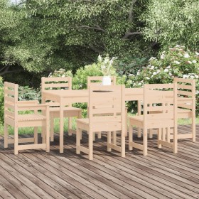 Juego de comedor de jardín 7 piezas madera maciza de pino en Conjuntos de jardín | Comprar online en Foru.es