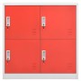 Armarios taquilla 5 uds de acero gris y rojo 90x45x92,5 cm de vidaXL, Taquillas y armarios de almacenamiento - Ref: Foro24-30...
