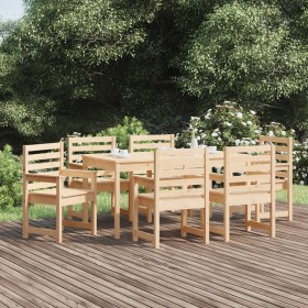 Juego de comedor de jardín 7 piezas madera maciza de pino en Conjuntos de jardín | Comprar online en Foru.es