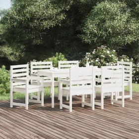Juego de comedor de jardín 7 piezas madera maciza pino blanco en Conjuntos de jardín | Comprar online en Foru.es