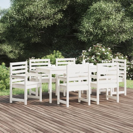 Juego de comedor de jardín 7 piezas madera maciza pino blanco en Conjuntos de jardín | Comprar online en Foru.es