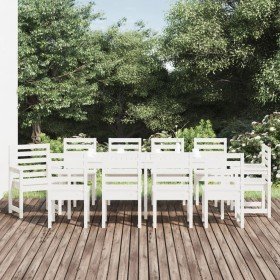 Juego de comedor de jardín 11 piezas madera maciza pino blanco en Conjuntos de jardín | Comprar online en Foru.es