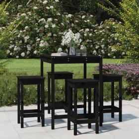 Set de mesa y taburetes altos jardín 5 piezas madera pino negro en Conjuntos de jardín | Comprar online en Foru.es
