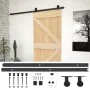 Schiebetür mit Beschlägen aus massivem Kiefernholz, 100 x 210 cm von vidaXL, Türen - Ref: Foro24-3057503, Preis: 242,65 €, Ra...