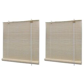 Estor enrollable de bambú natural 2 unidades 120x160 cm de vidaXL, Persianas y estores - Ref: Foro24-278742, Precio: 41,62 €,...