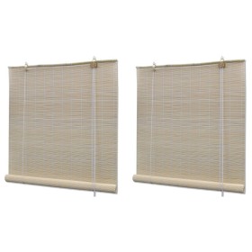 Estor enrollable de bambú natural 2 unidades 120x160 cm de vidaXL, Persianas y estores - Ref: Foro24-278742, Precio: 42,35 €,...