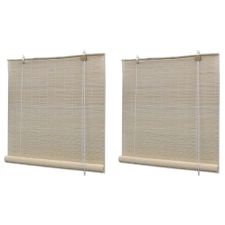 Estor enrollable de bambú natural 2 unidades 120x160 cm de vidaXL, Persianas y estores - Ref: Foro24-278742, Precio: 41,62 €,...