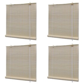 Estor enrollable de bambú natural 4 unidades 120x160 cm de vidaXL, Persianas y estores - Ref: Foro24-278743, Precio: 77,21 €,...