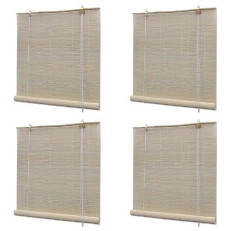 Estor enrollable de bambú natural 4 unidades 120x160 cm de vidaXL, Persianas y estores - Ref: Foro24-278743, Precio: 77,21 €,...