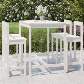 Set de mesa y taburetes altos jardín 5 pzas madera pino blanco en Conjuntos de jardín | Comprar online en Foru.es