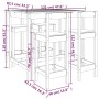 Set de mesa y taburetes altos jardín 5 pzas madera pino blanco en Conjuntos de jardín | Comprar online en Foru.es