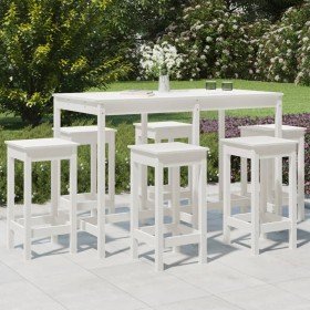 Set de mesa y taburetes altos jardín 7 pzas madera pino blanco en Conjuntos de jardín | Comprar online en Foru.es