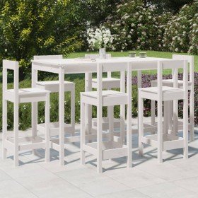 Set de mesa y taburetes altos jardín 7 pzas madera pino blanco en Conjuntos de jardín | Comprar online en Foru.es