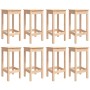 Mesa y taburetes altos jardín 9 piezas madera maciza de pino en Conjuntos de jardín | Comprar online en Foru.es