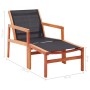 Silla de jardín con reposapiés madera de eucalipto y textilene de vidaXL, Sillas de jardín - Ref: Foro24-48702, Precio: 138,5...